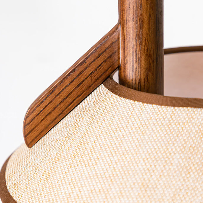 Ash Wood Fabric Cement Table Lamp