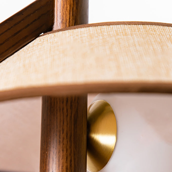 Ash Wood Fabric Cement Table Lamp