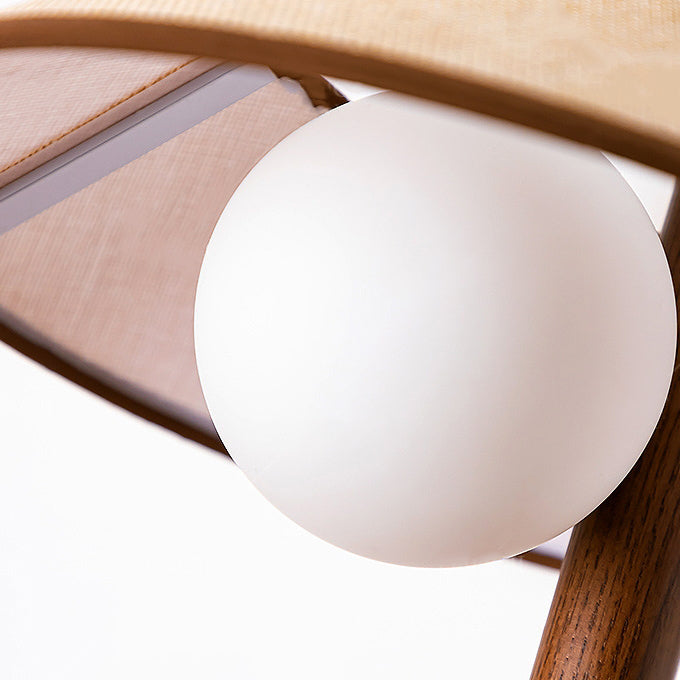Ash Wood Fabric Cement Table Lamp