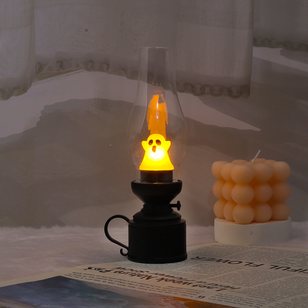 PVC Battery Kerosene Ghost Table Lamp
