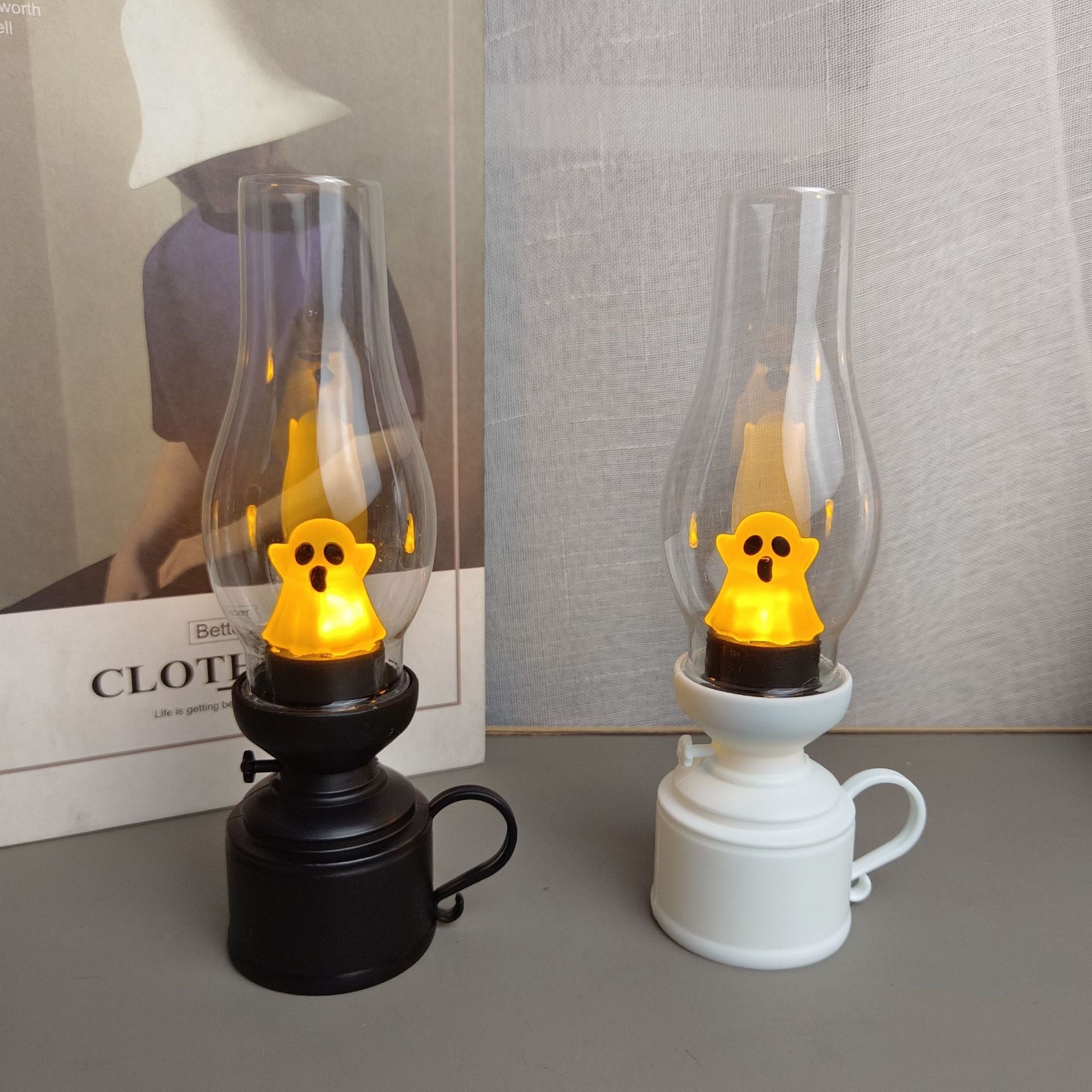 PVC Battery Kerosene Ghost Table Lamp