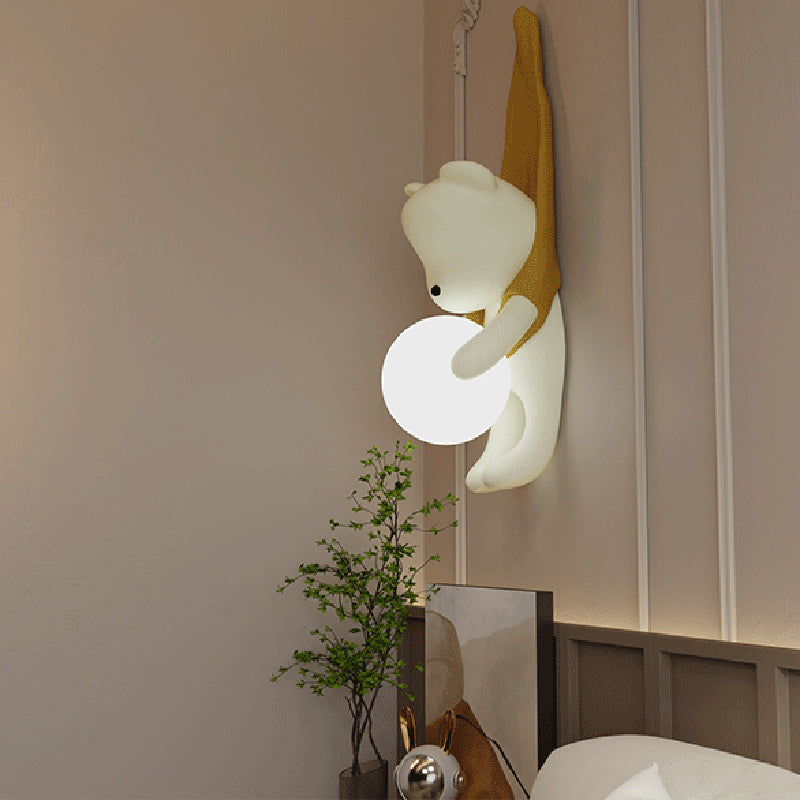 Kids Bear Resin PMMA Wall Lamp