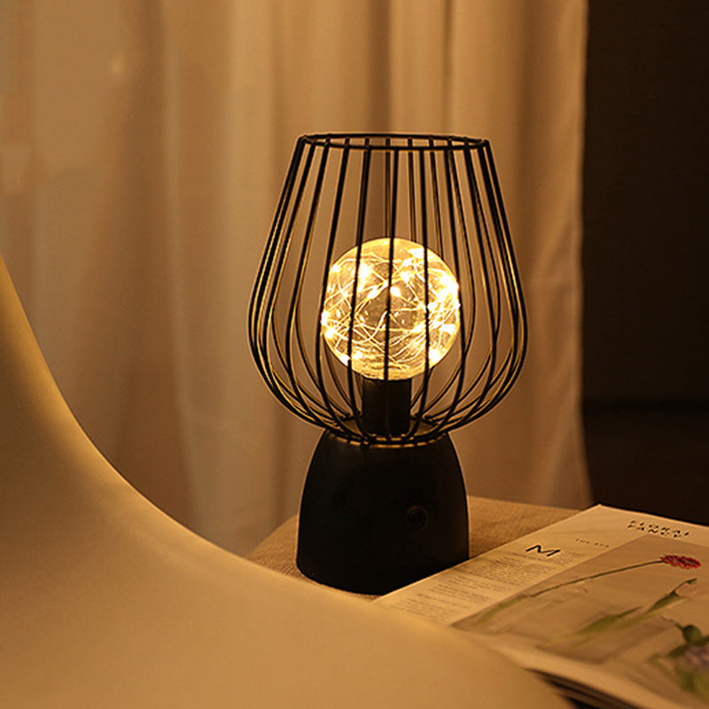 Iron Copper Wire Cylinder Table Lamp