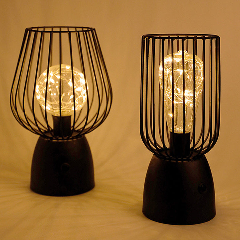 Iron Copper Wire Cylinder Table Lamp