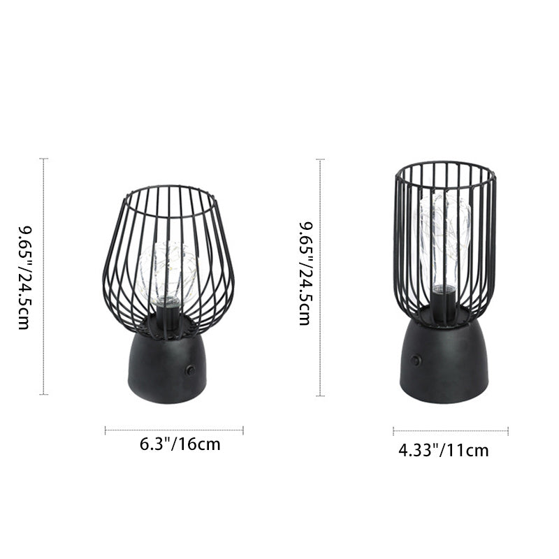 Iron Copper Wire Cylinder Table Lamp