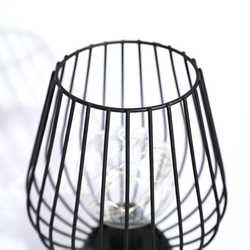 Iron Copper Wire Cylinder Table Lamp