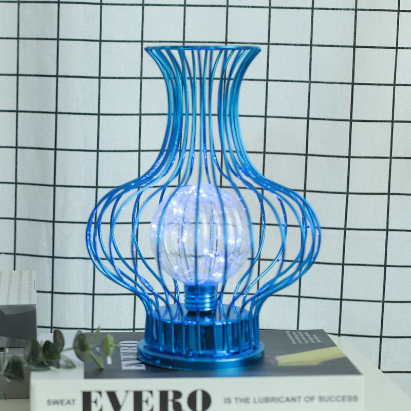 Iron Battery Hollowed Vase Table Lamp