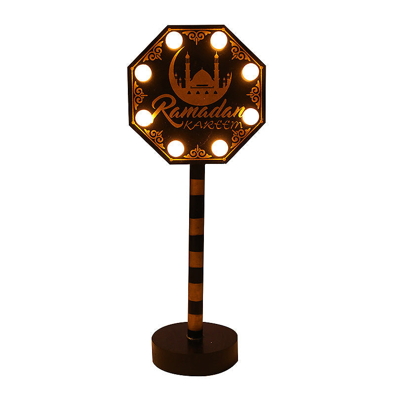 Road Sign Moon Star Round Table Lamp