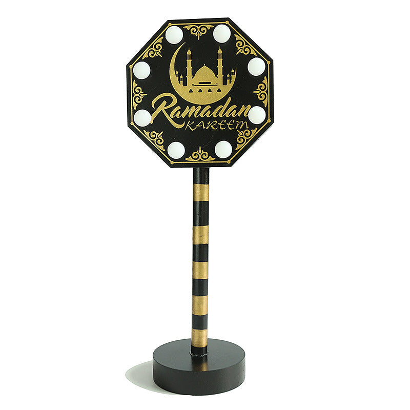 Road Sign Moon Star Round Table Lamp
