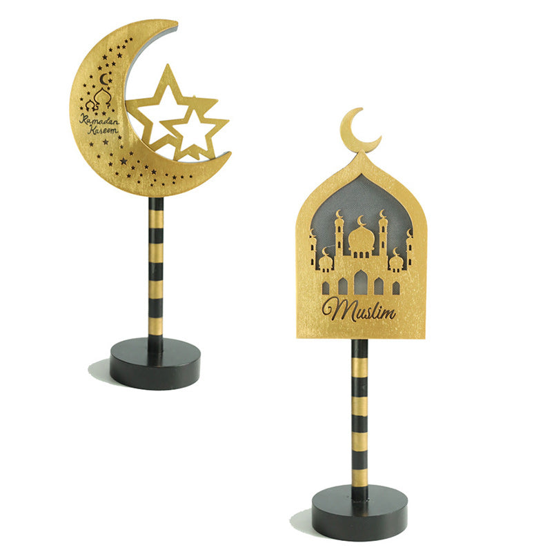 Road Sign Moon Star Round Table Lamp