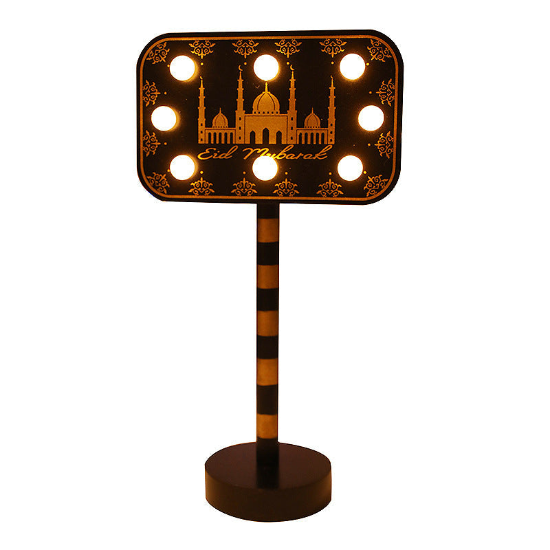 Road Sign Moon Star Round Table Lamp