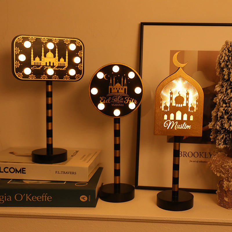 Road Sign Moon Star Round Table Lamp