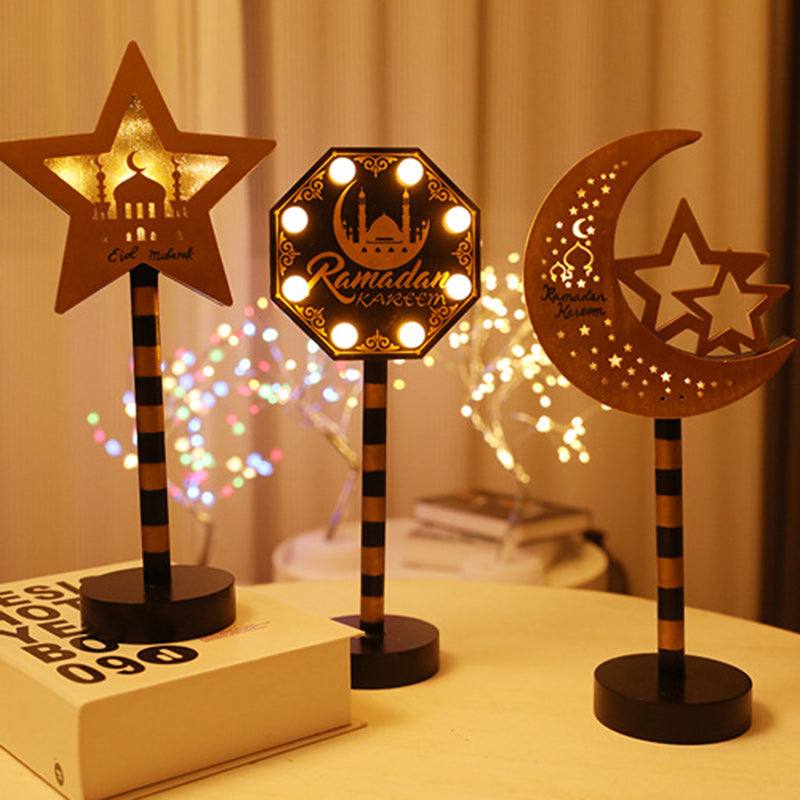 Road Sign Moon Star Round Table Lamp