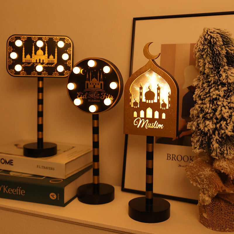 Road Sign Moon Star Round Table Lamp
