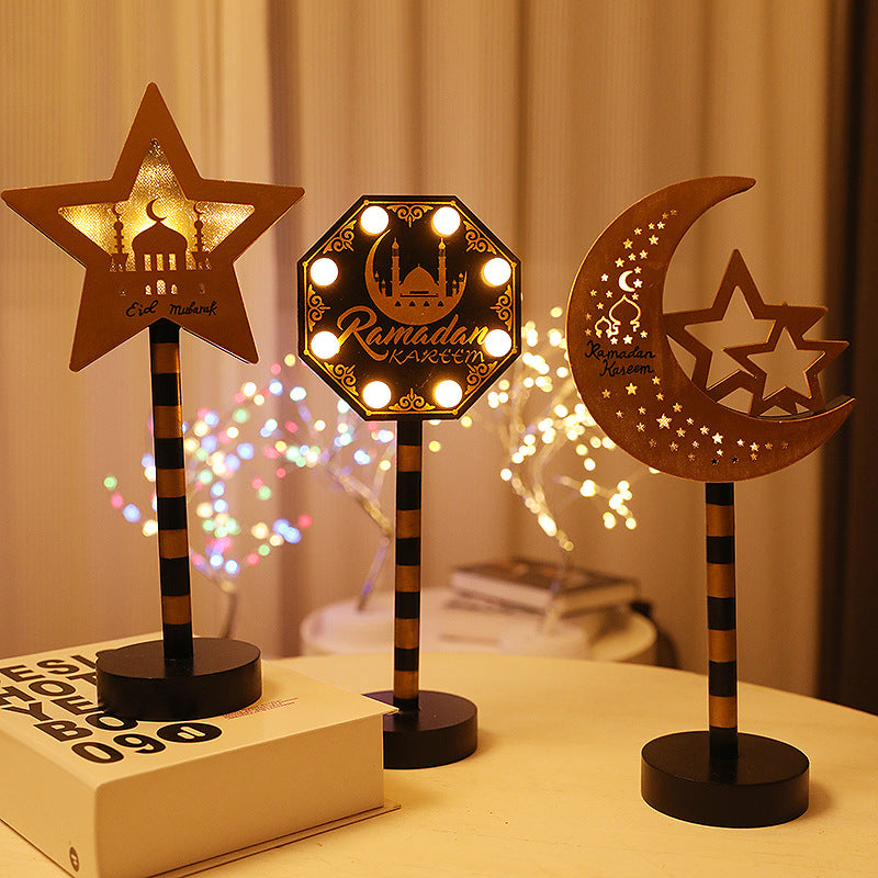 Road Sign Moon Star Round Table Lamp