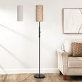 Weaving Rattan Fabric Metal Floor Lamp
