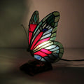 Butterfly Rose Resin Glass Table Lamp