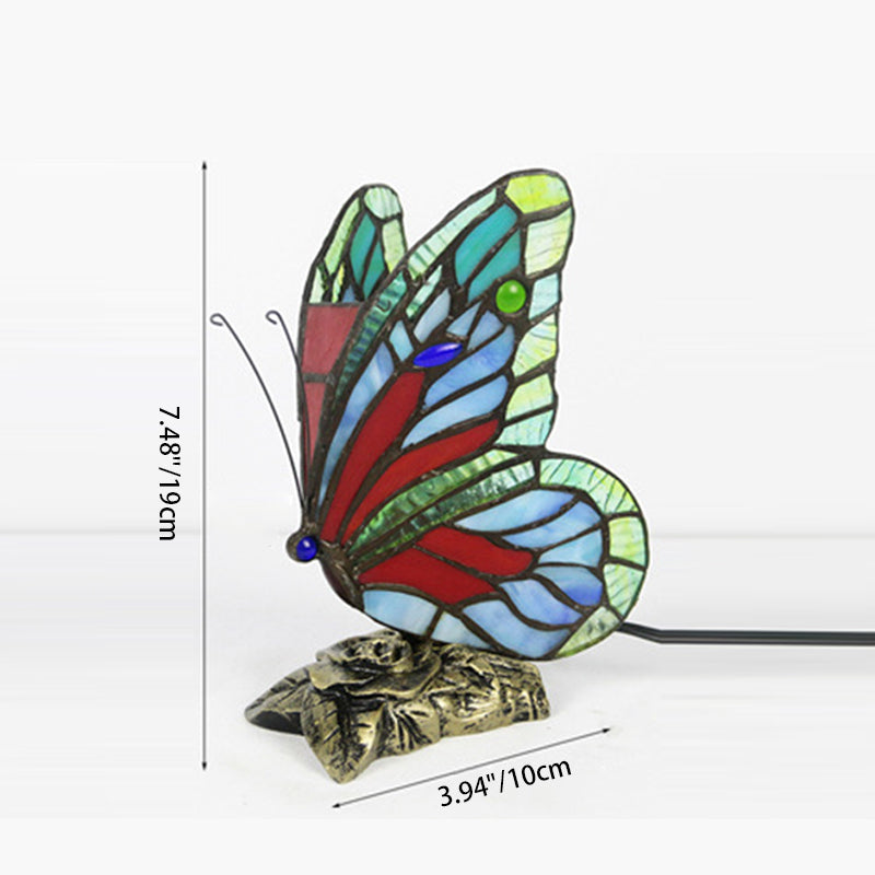 Butterfly Rose Resin Glass Table Lamp