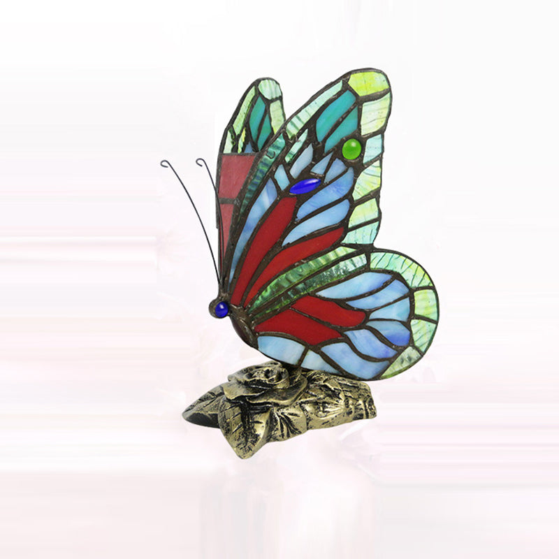 Butterfly Rose Resin Glass Table Lamp