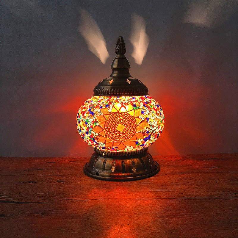 Iron Glass Pieces Mosaic Table Lamp