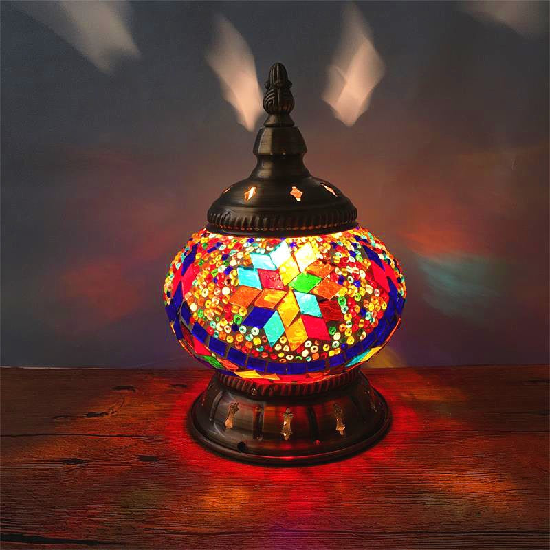 Iron Glass Pieces Mosaic Table Lamp