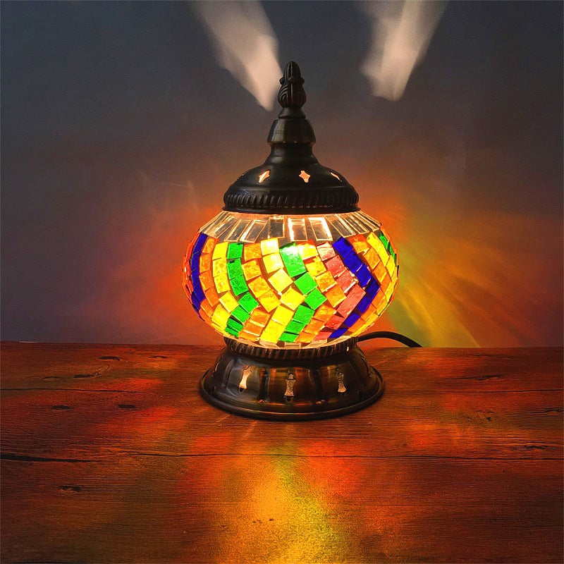 Iron Glass Pieces Mosaic Table Lamp