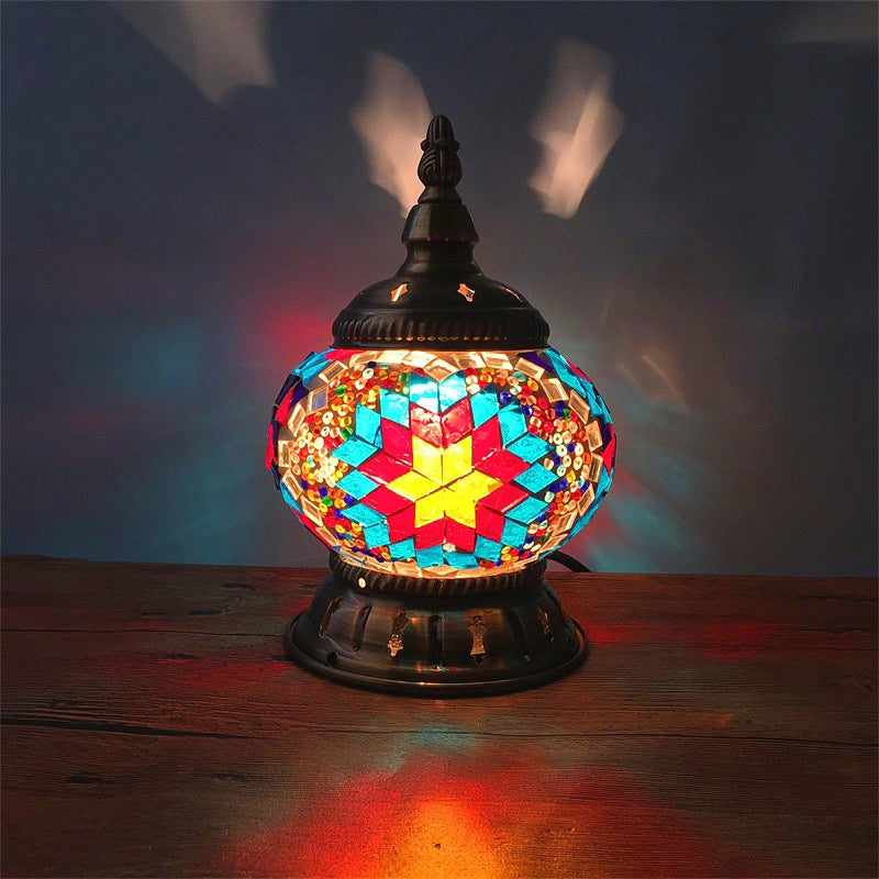 Iron Glass Pieces Mosaic Table Lamp