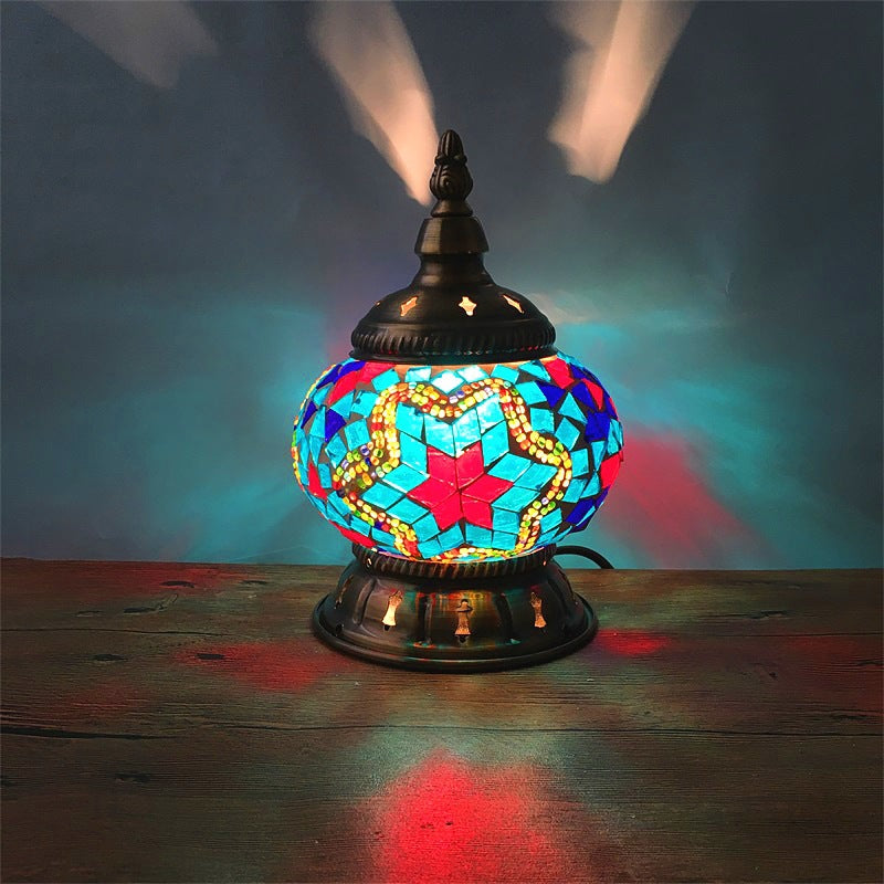 Iron Glass Pieces Mosaic Table Lamp