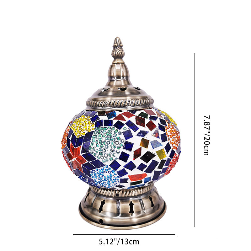 Iron Glass Pieces Mosaic Table Lamp