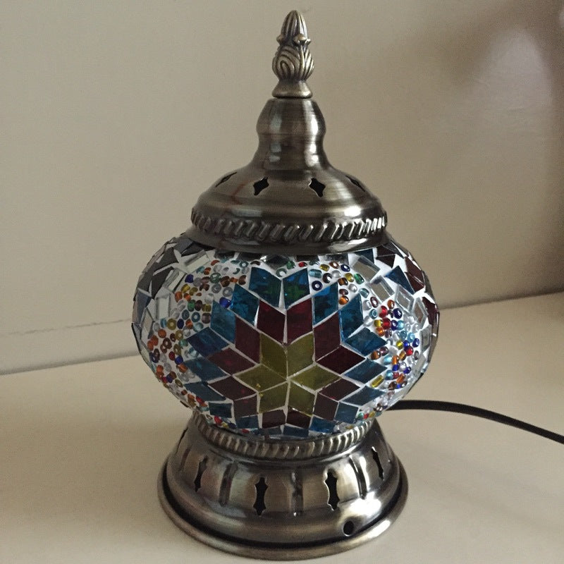 Iron Glass Pieces Mosaic Table Lamp