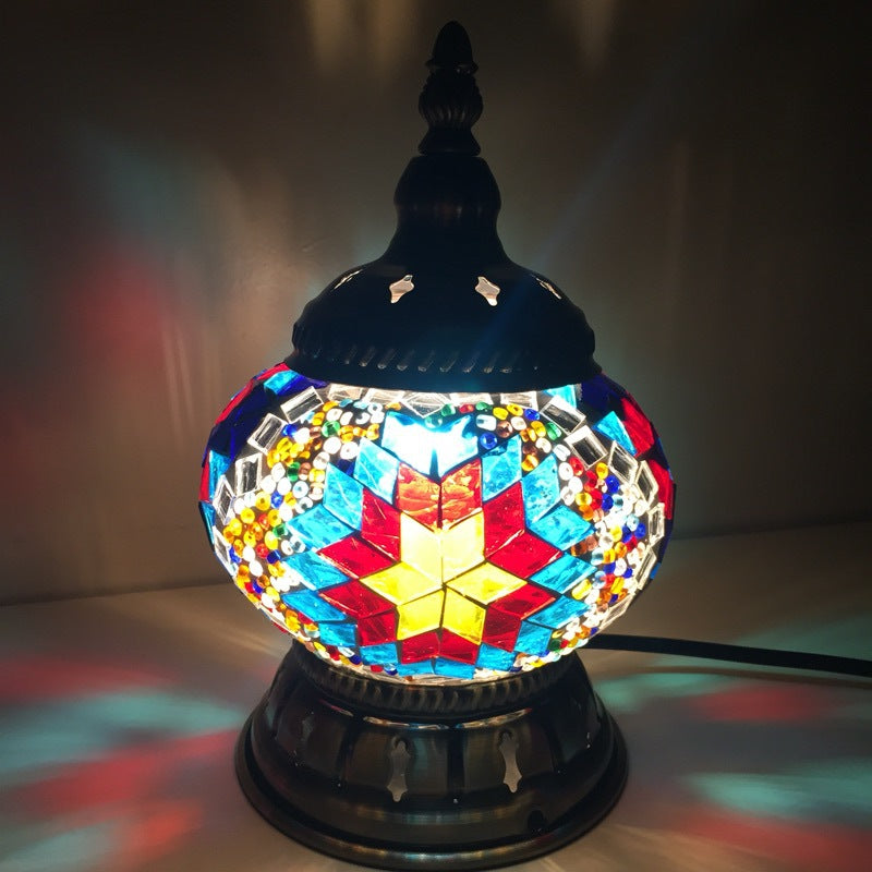 Iron Glass Pieces Mosaic Table Lamp