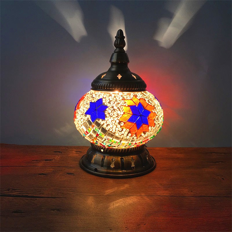 Iron Glass Pieces Mosaic Table Lamp