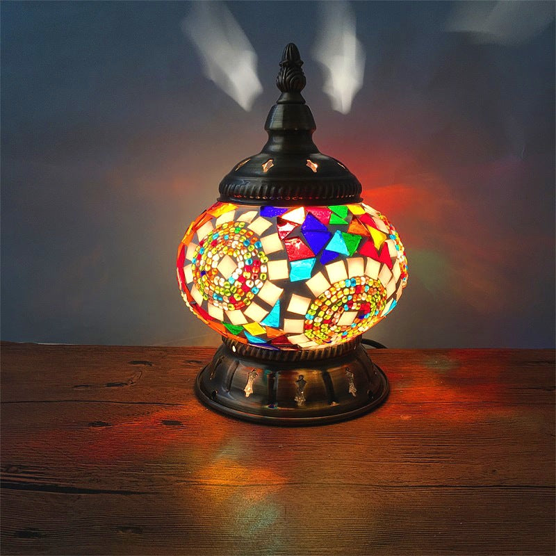 Iron Glass Pieces Mosaic Table Lamp