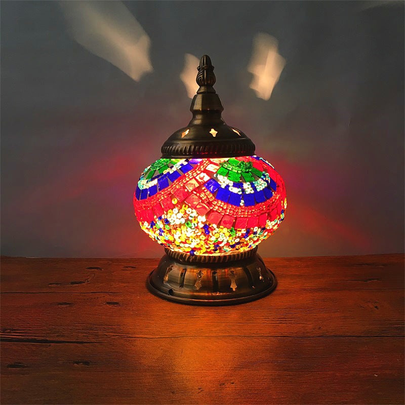 Iron Glass Pieces Mosaic Table Lamp