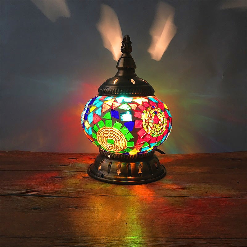 Iron Glass Pieces Mosaic Table Lamp