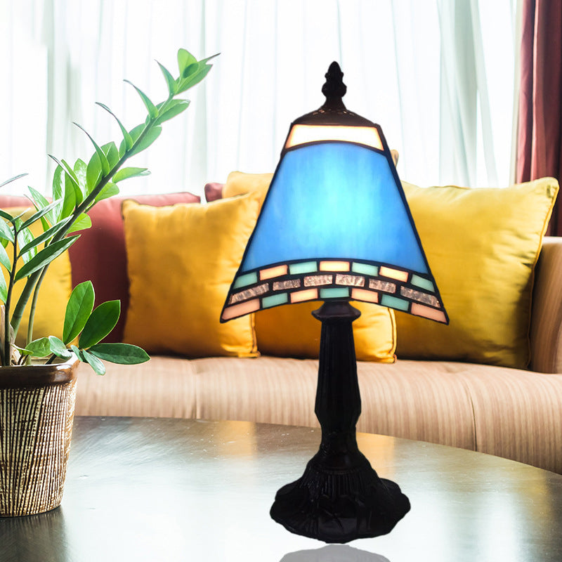 Coastal Glass Resin Trapezoidal Table Lamp