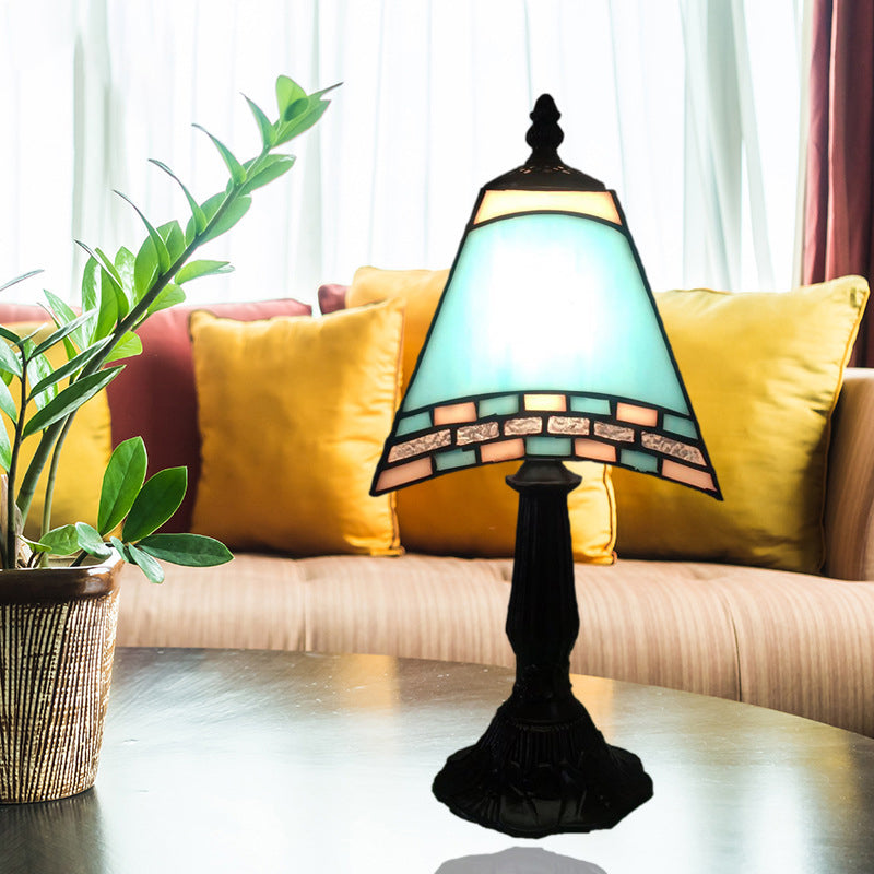 Coastal Glass Resin Trapezoidal Table Lamp