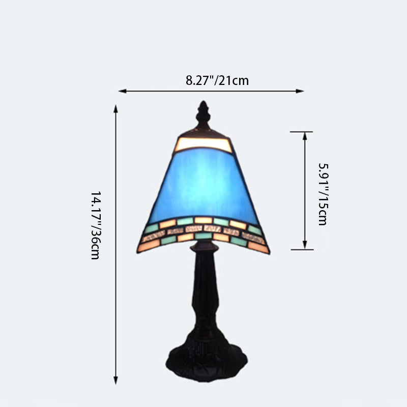 Coastal Glass Resin Trapezoidal Table Lamp