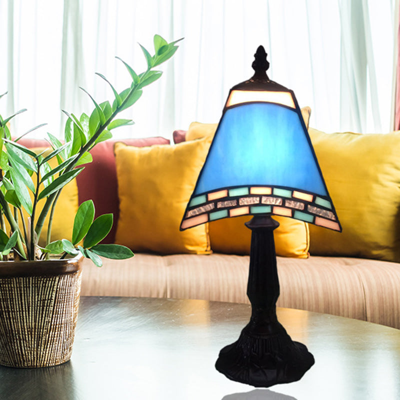 Coastal Glass Resin Trapezoidal Table Lamp