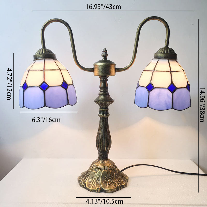 Glass Iron Resin Swan Table Lamp