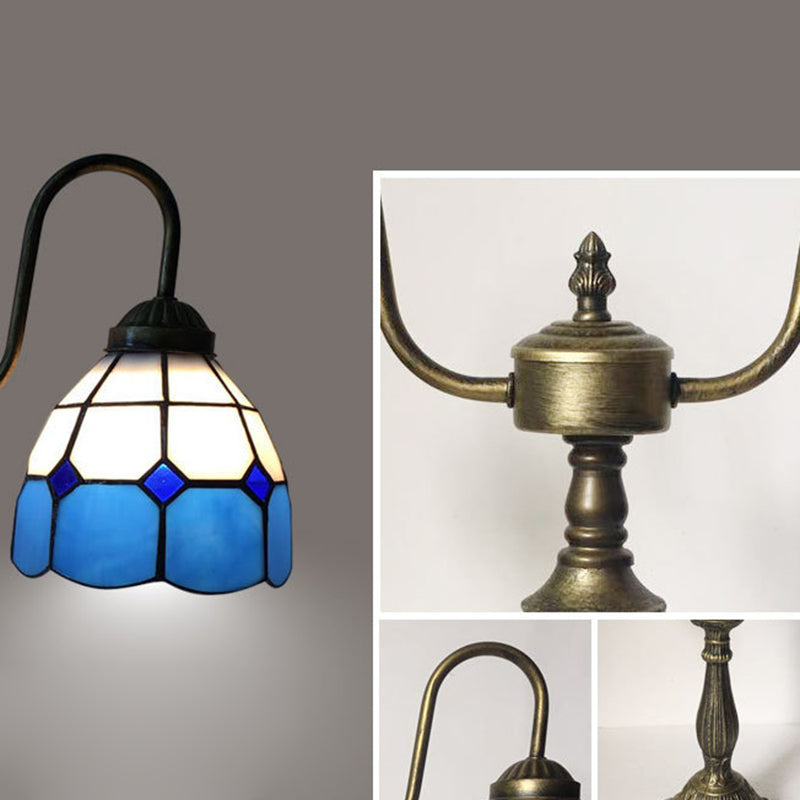 Glass Iron Resin Swan Table Lamp