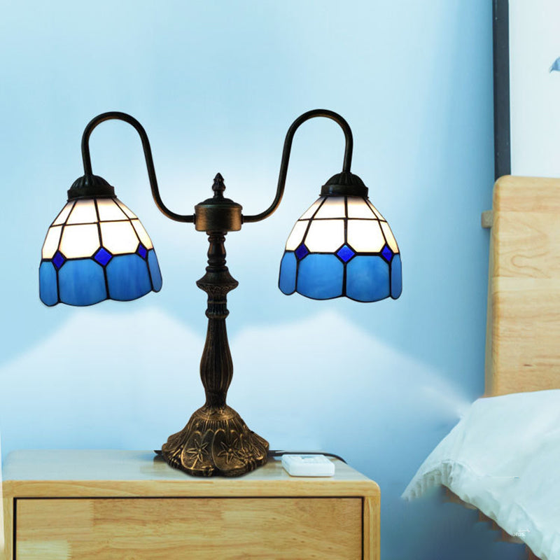 Glass Iron Resin Swan Table Lamp