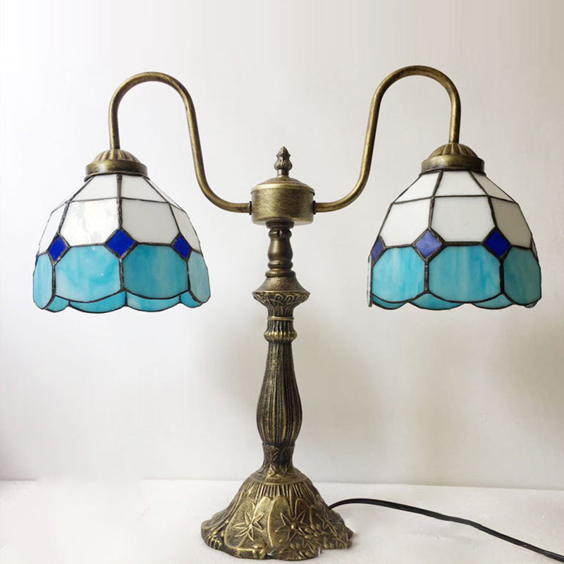 Glass Iron Resin Swan Table Lamp