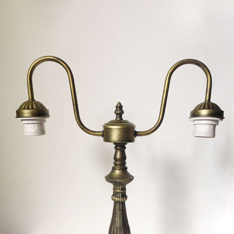 Glass Iron Resin Swan Table Lamp