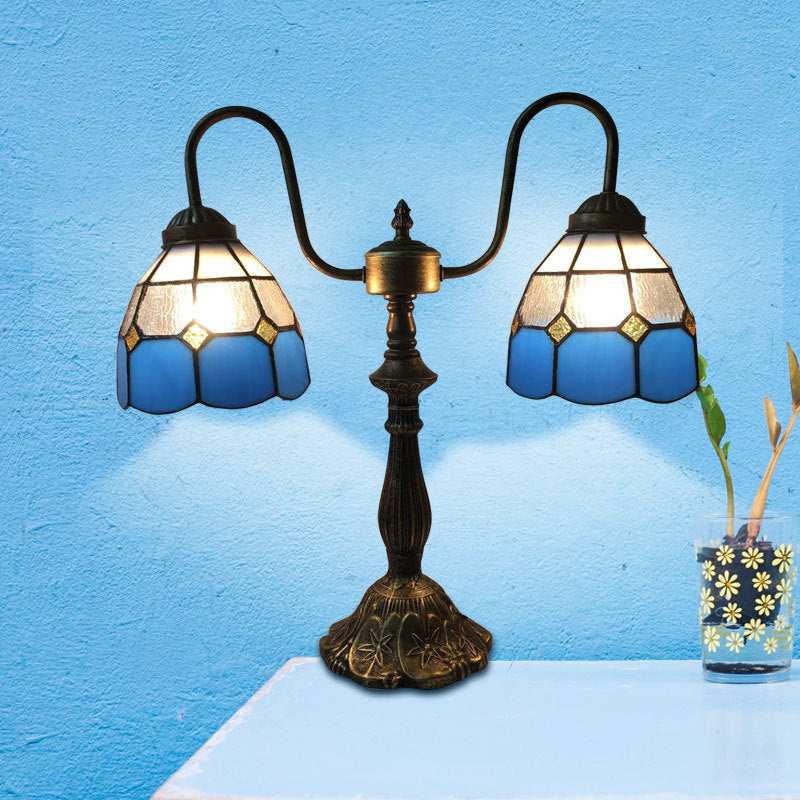 Glass Iron Resin Swan Table Lamp