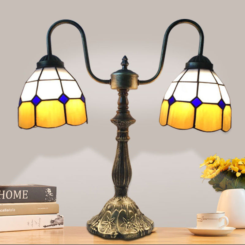Glass Iron Resin Swan Table Lamp