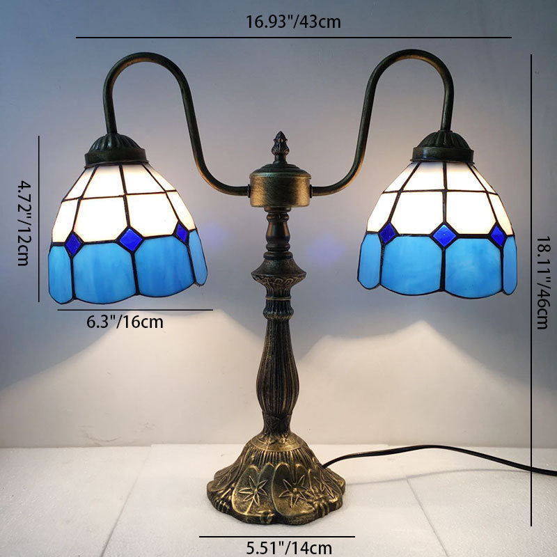 Glass Iron Resin Swan Table Lamp