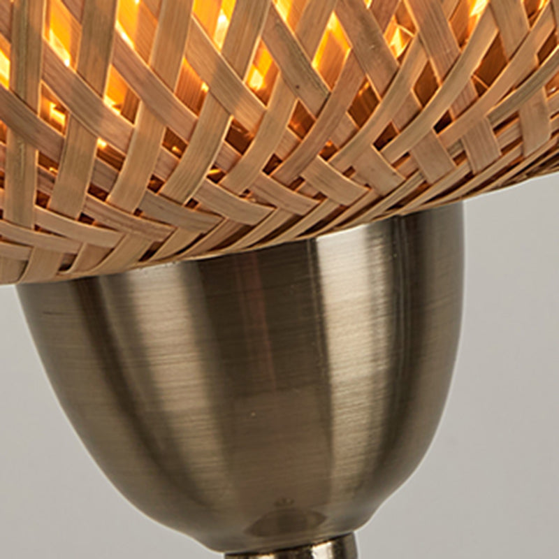 Weaving Bamboo Metal Lantern Floor Lamp