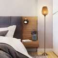 Weaving Bamboo Metal Lantern Floor Lamp