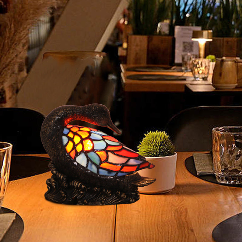 Glass Resin Hand-Carved Duck Table Lamp